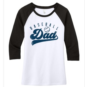 Baseball Dad Gifts Daddy Father's Day Women's Tri-Blend 3/4-Sleeve Raglan Shirt