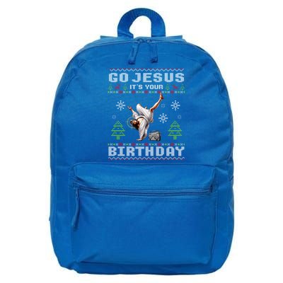 Break Dance Go Jesus ItS Your Birthday Merry Christmas Day Cool Gift 16 in Basic Backpack