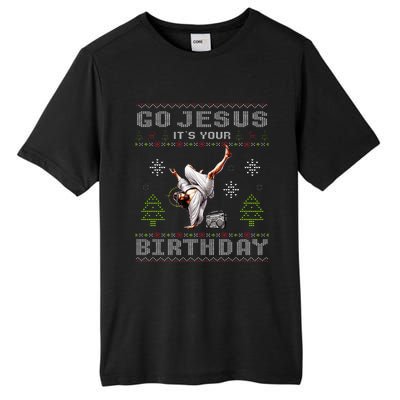 Break Dance Go Jesus It's Your Birthday Merry Christmas Day  Tall Fusion ChromaSoft Performance T-Shirt