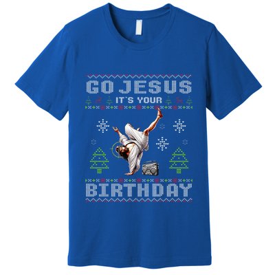 Break Dance Go Jesus It's Your Birthday Merry Christmas Day  Premium T-Shirt