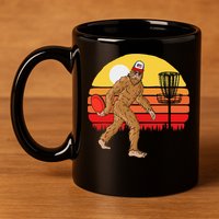 Bigfoot Disc Golf Cryptid Sasquatch Disc Golfer 11oz C Handle Ceramic Mug