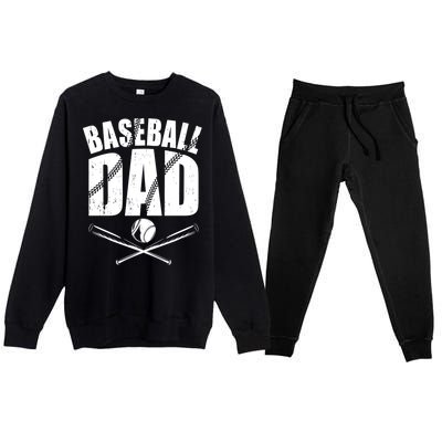 Baseball Dad Great Gift Premium Crewneck Sweatsuit Set