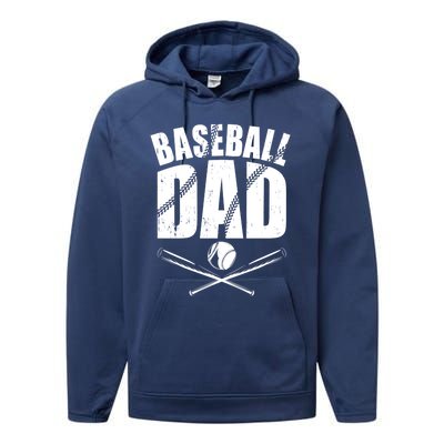 Baseball Dad Great Gift Performance Fleece Hoodie