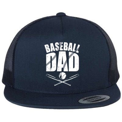 Baseball Dad Great Gift Flat Bill Trucker Hat