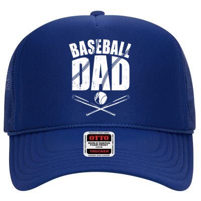 Baseball Dad Great Gift High Crown Mesh Back Trucker Hat