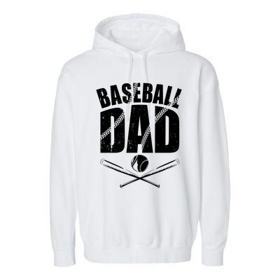 Baseball Dad Great Gift Garment-Dyed Fleece Hoodie