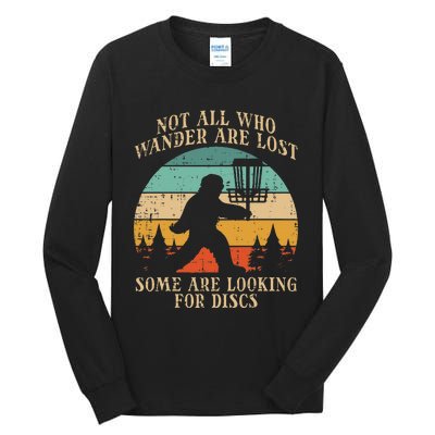 Bigfoot Disc Golf Not All Who Wander Lost Tall Long Sleeve T-Shirt