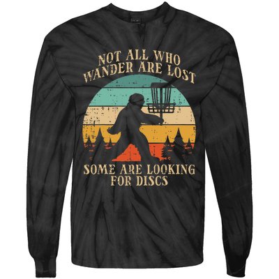 Bigfoot Disc Golf Not All Who Wander Lost Tie-Dye Long Sleeve Shirt