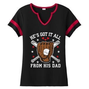 Baseball Dad Gift Ladies Halftime Notch Neck Tee