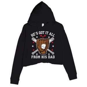 Baseball Dad Gift Crop Fleece Hoodie