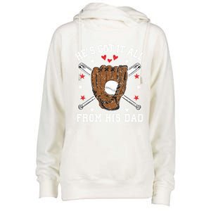 Baseball Dad Gift Womens Funnel Neck Pullover Hood