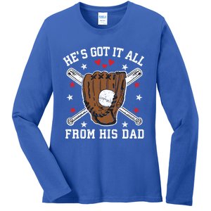 Baseball Dad Gift Ladies Long Sleeve Shirt