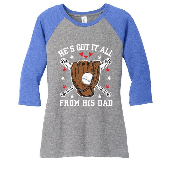 Baseball Dad Gift Women's Tri-Blend 3/4-Sleeve Raglan Shirt