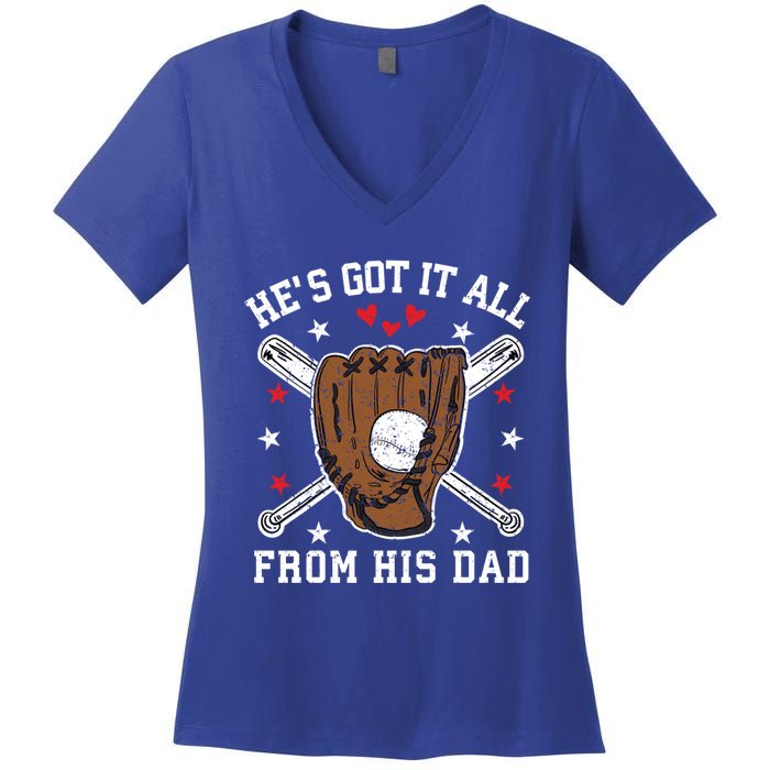 Baseball Dad Gift Women's V-Neck T-Shirt