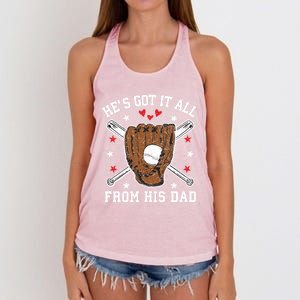 Baseball Dad Gift Women's Knotted Racerback Tank