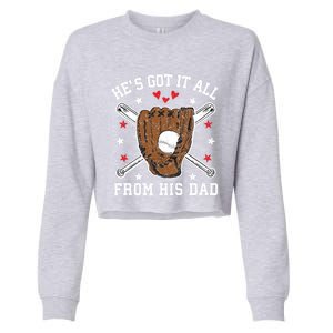 Baseball Dad Gift Cropped Pullover Crew