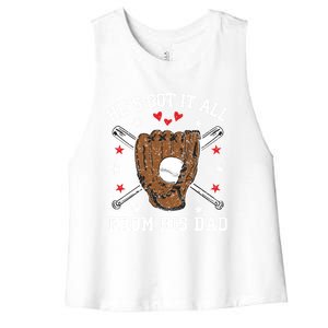 Baseball Dad Gift Women's Racerback Cropped Tank