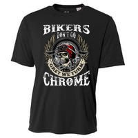 Bikers Dont Go Grey We Turn Chrome Skull Helmet Biking Biker Cooling Performance Crew T-Shirt