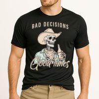 Bad Decisions Good Times Skeleton Cowboy Cooling Performance Crew T-Shirt