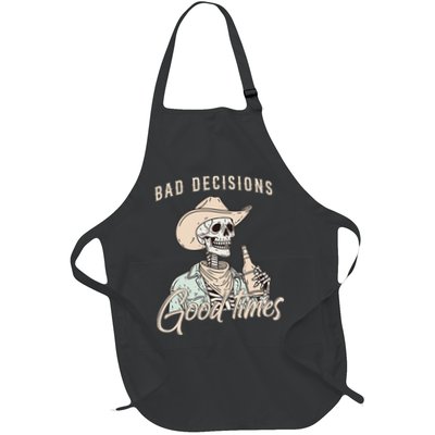 Bad Decisions Good Times Skeleton Cowboy Apron