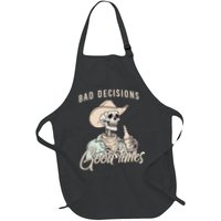 Bad Decisions Good Times Skeleton Cowboy Apron