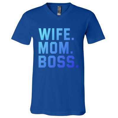 Boss Day Great Gift Wife Mom Boss Mama MotherS Day Birthday Gift V-Neck T-Shirt