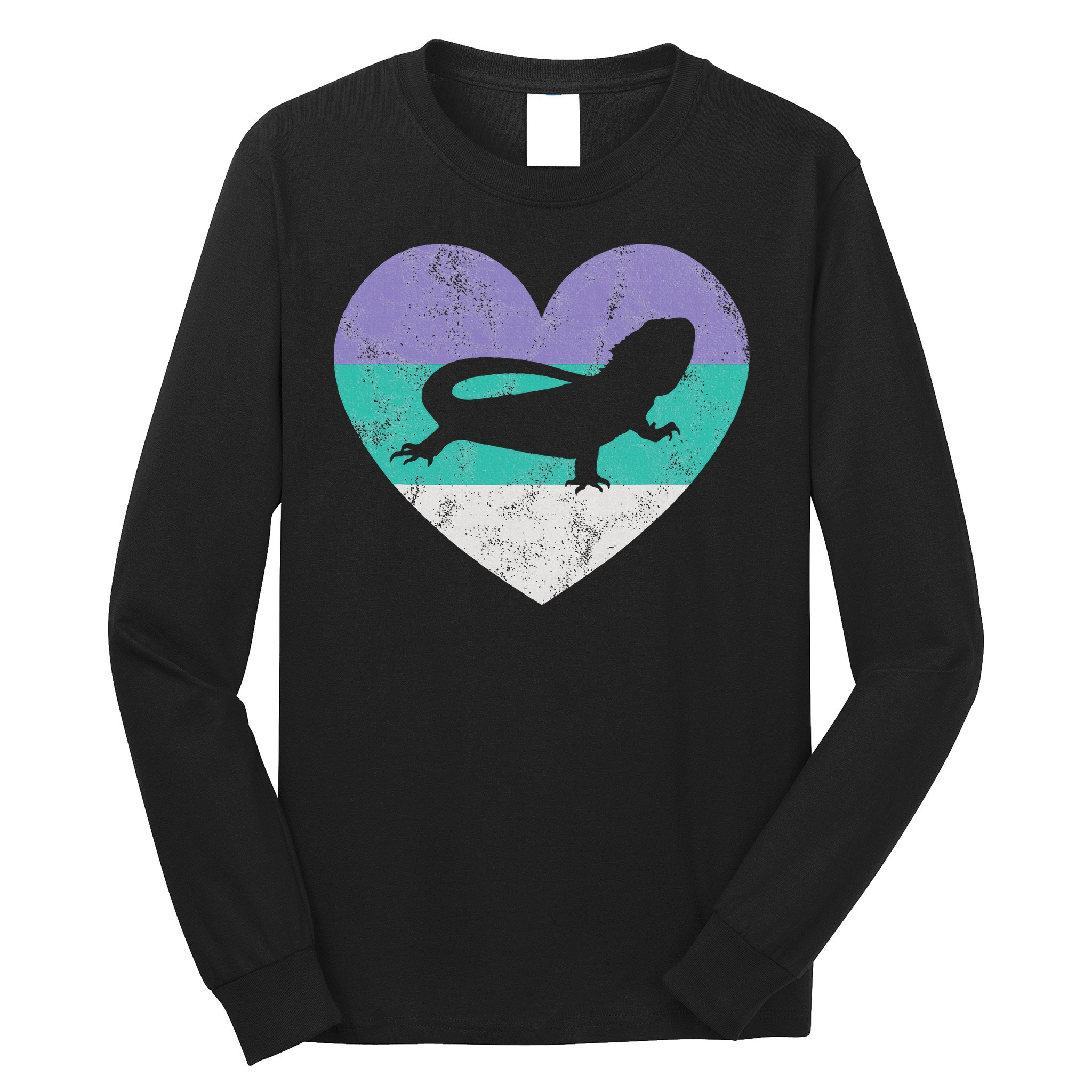 Bearded Dragon Gif For Women & Girls Retro Cute Long Sleeve Shirt