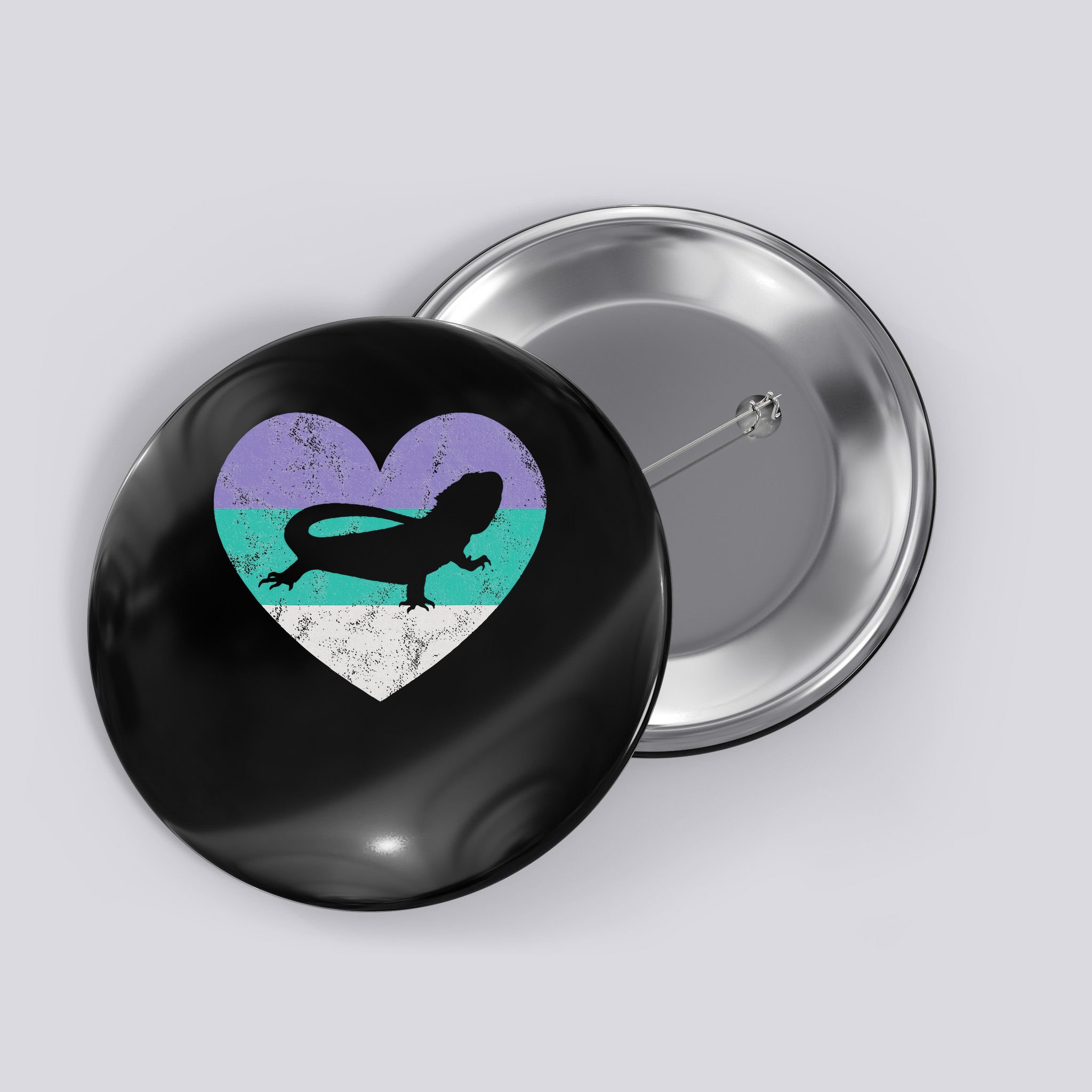 Bearded Dragon Gif For Women & Girls Retro Cute Button