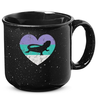 Bearded Dragon Gif For Women & Girls Retro Cute 15oz Campfire Ceramic Mug