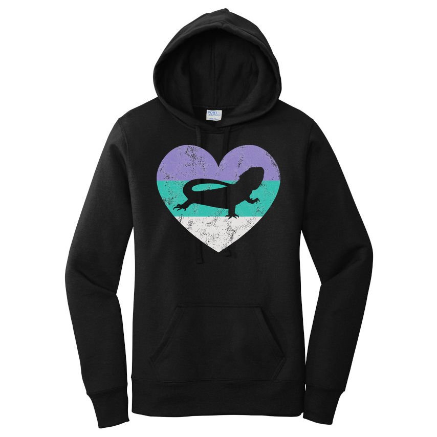Bearded Dragon Gif For Women & Girls Retro Cute Women's Pullover Hoodie