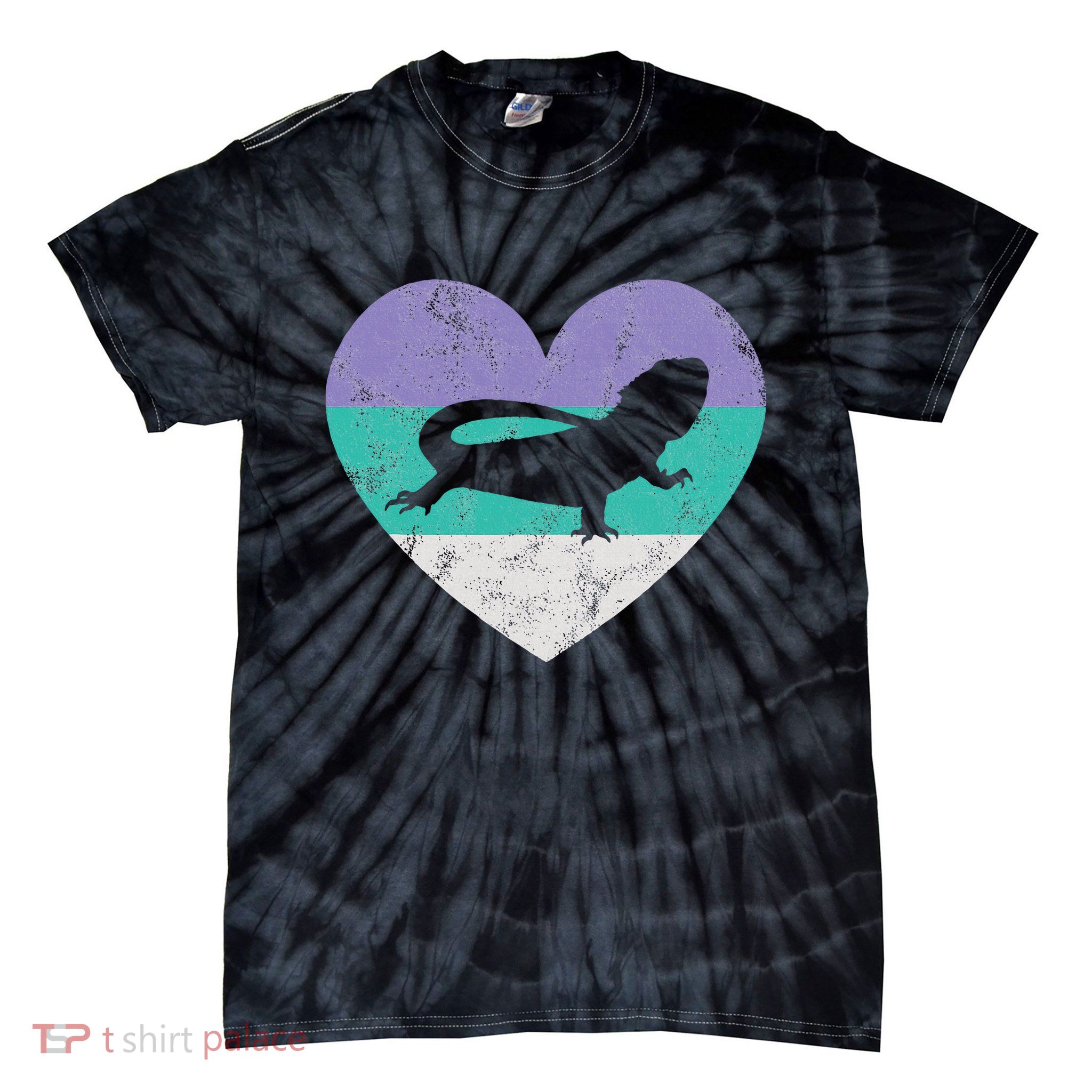 Bearded Dragon Gif For Women & Girls Retro Cute Tie-Dye T-Shirt