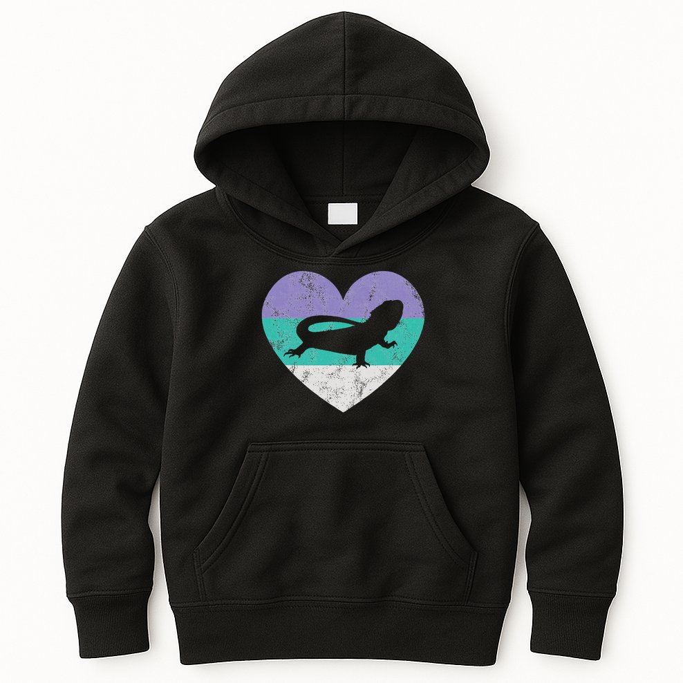 Bearded Dragon Gif For Women & Girls Retro Cute Kids Hoodie