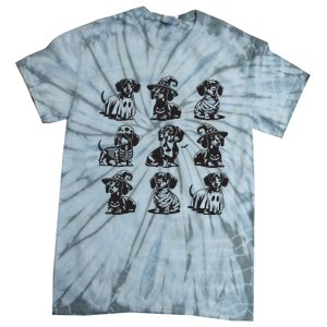 Boo Dachshund Halloween Spooky Dog Wiener Halloween Costume Tie-Dye T-Shirt