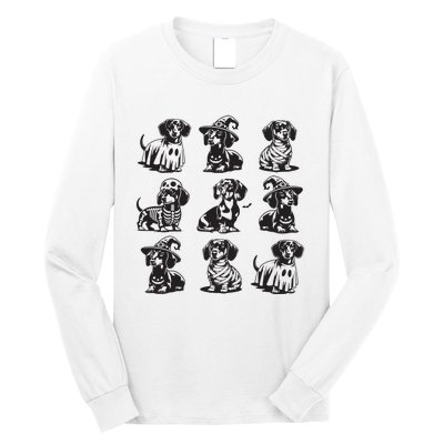 Boo Dachshund Halloween Spooky Dog Wiener Halloween Costume Long Sleeve Shirt