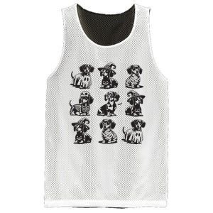 Boo Dachshund Halloween Spooky Dog Wiener Halloween Costume Mesh Reversible Basketball Jersey Tank