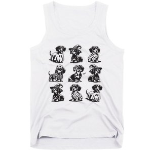 Boo Dachshund Halloween Spooky Dog Wiener Halloween Costume Tank Top