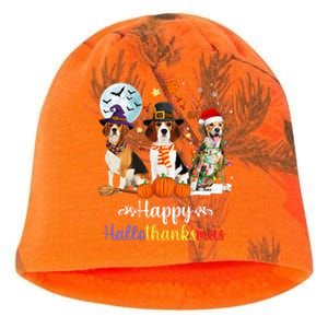 Beagle Dog Halloween Merry Christmas Happy Hallothanksmas Kati - Camo Knit Beanie