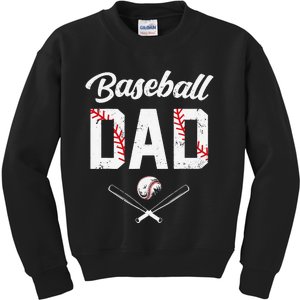 Baseball Dad Happy Fathers Day Kids Sweatshirt