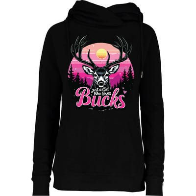 Buck Deer Hunting Hunter Girl Vintage Hunt Womens Funnel Neck Pullover Hood