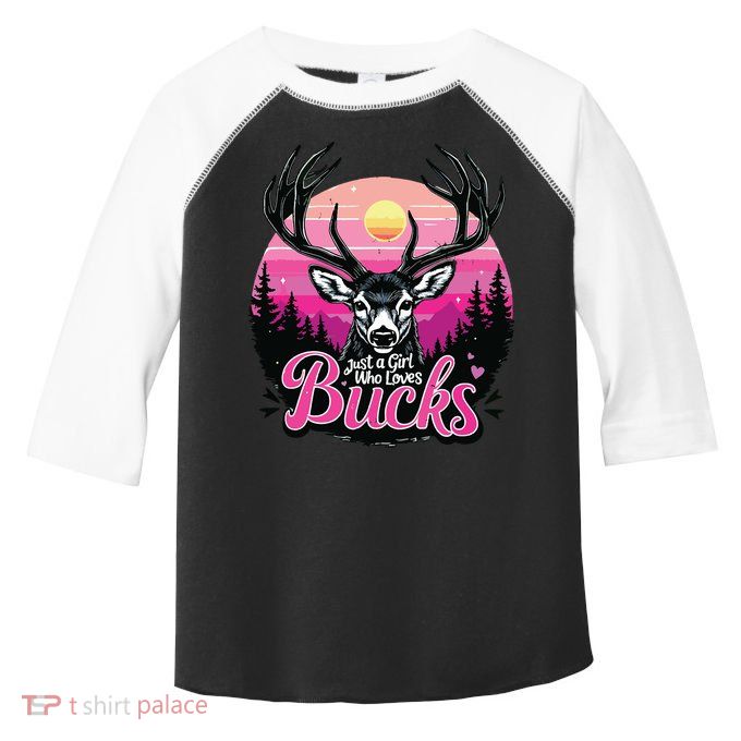 Buck Deer Hunting Hunter Girl Vintage Hunt Toddler Fine Jersey T-Shirt