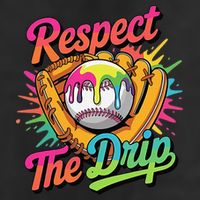 Baseball Drip Home Plate Ice Cream Respect The Drip 7 Panel Mesh Trucker Snapback Hat