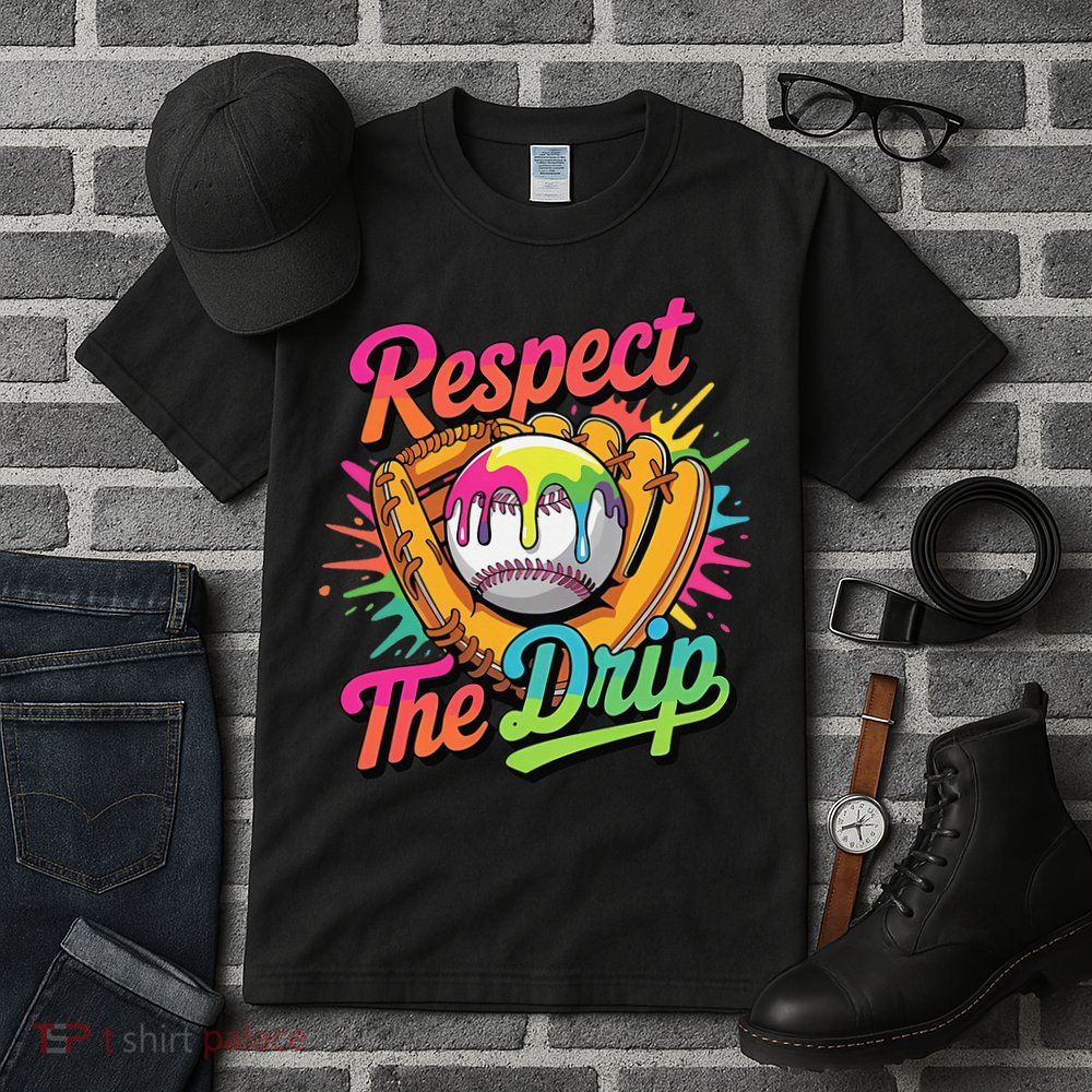 Baseball Drip Home Plate Ice Cream Respect The Drip Tall T-Shirt