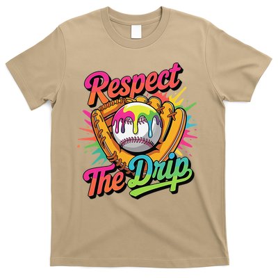 Baseball Drip Home Plate Ice Cream Respect The Drip T-Shirt