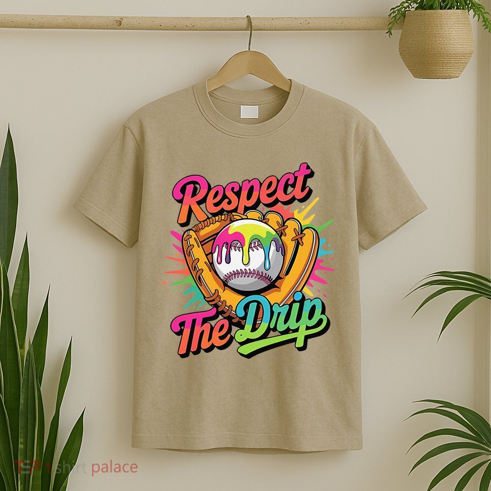 Baseball Drip Home Plate Ice Cream Respect The Drip T-Shirt