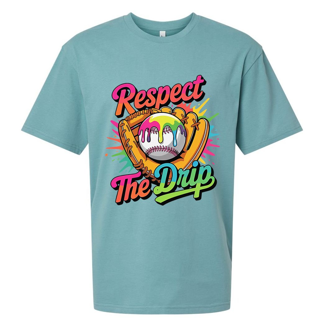Baseball Drip Home Plate Ice Cream Respect The Drip Sueded Cloud Jersey T-Shirt