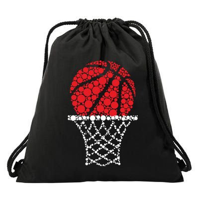 Basketball Dots Happy Dot Day Drawstring Bag