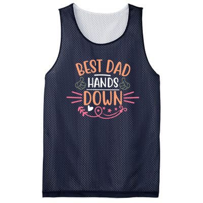 Best Dad Hands Down World Best Dad Hands Down Father's Day Quote Mesh Reversible Basketball Jersey Tank