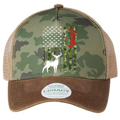 Buck Deer Hunting American Flag Camouflage Bow Hunting Legacy Tie Dye Trucker Hat