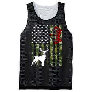 Buck Deer Hunting American Flag Camouflage Bow Hunting Mesh Reversible Basketball Jersey Tank