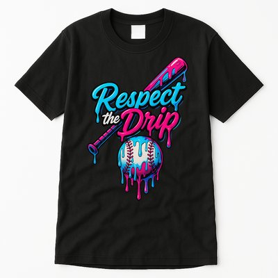 Baseball Drip Home Plate Sports Respect The Drip Tall T-Shirt